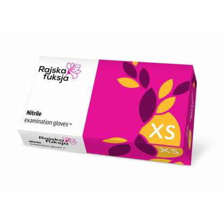 Rękawice Rajska Fuksja nitrylowe 100 szt.
